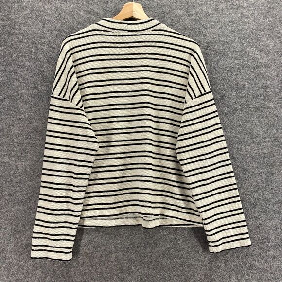 Sanctuary Sweater Pullover Women XL White Striped Knit Crew Neck Long Sleeve - Picture 2 of 9